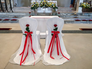 dekoracja ślubna w kolorze czerwonym