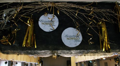 dekoracja sali sylwester złoto czarna